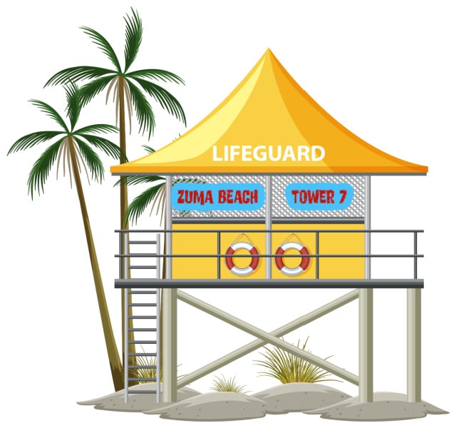Lifeguard Tower 7 at Zuma Beach, Malibu on Saturday, May 4, 2024