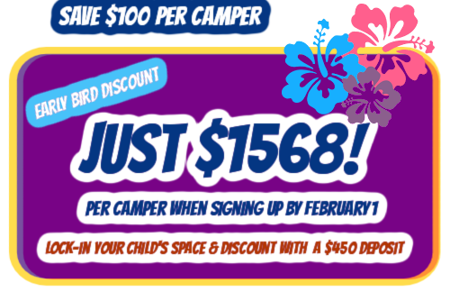 Image highligting Aloha Beach Camp's Hawaii summer program's early bird discount which expires December 10