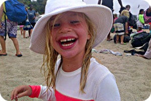 Little girl smiling at summer camp