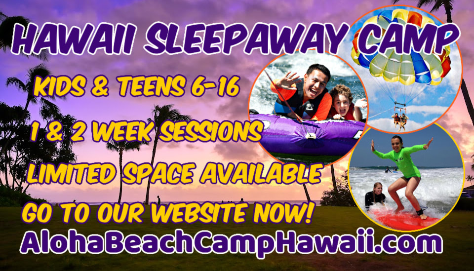 Colorful picture of Aloha Beach Camp's Hawaii summer camp program for 2023